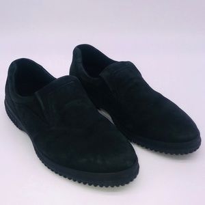 ECCO Soft Black Suede Slip On Shoes EU 39 US 8-8.5